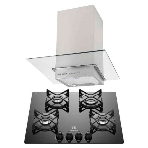 Combo: Cocina Empotable a Gas 4 Quemadores 60cm (ETGZ24F0EPUB) + Campana Extractora Empotrable 60cm (EJWK24I2APS) Electrolux