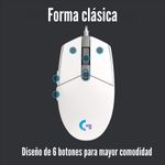 Logitech---Mouse-G203-Lightsync-RGB-8000-dpi---Blanco
