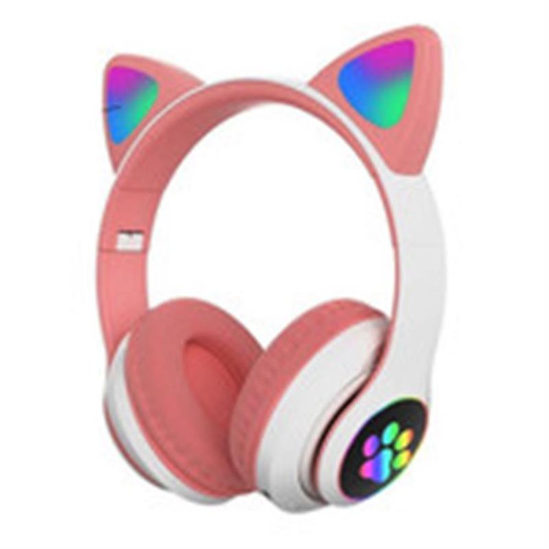 Audifono-Bluetooth-Gato-con-Luz-Led-Rosado