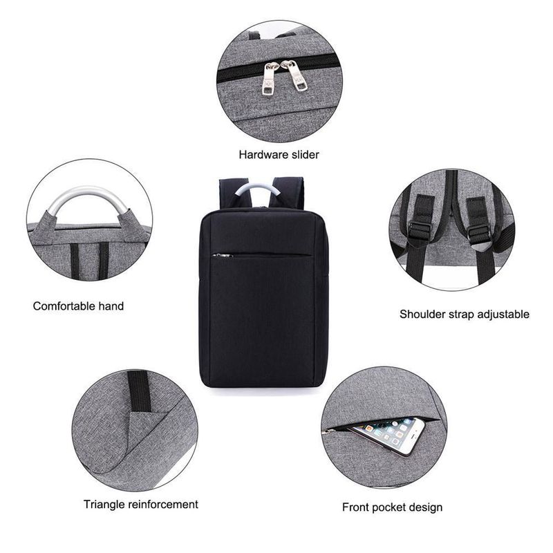 Mochila-Antirrobo-Impermeable-Porta-Laptop-Con-Usb-Gris