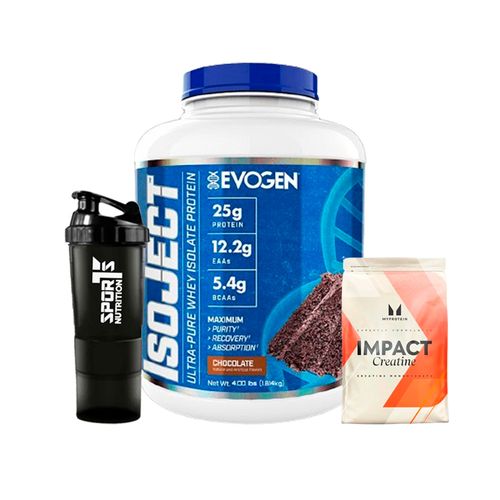 Proteina Evogen ISOJECT 1.8 kg Choco + Creatina 250gr + SmartShaker