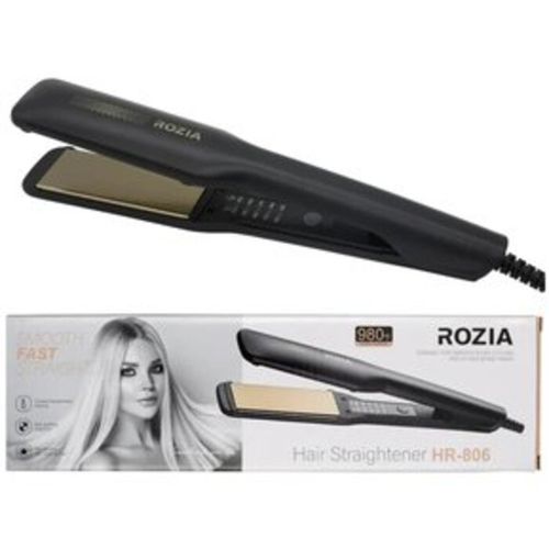 Plancha Para Cabello Placa Cerámica Profesional Rozia Negra