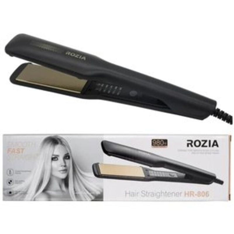 Plancha-Para-Cabello-Placa-Ceramica-Profesional-Rozia-Negra