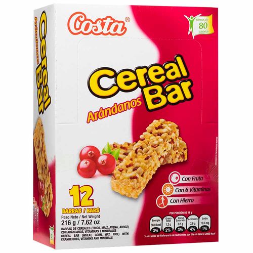 Cereal Bar COSTA Arándanos Caja 12un