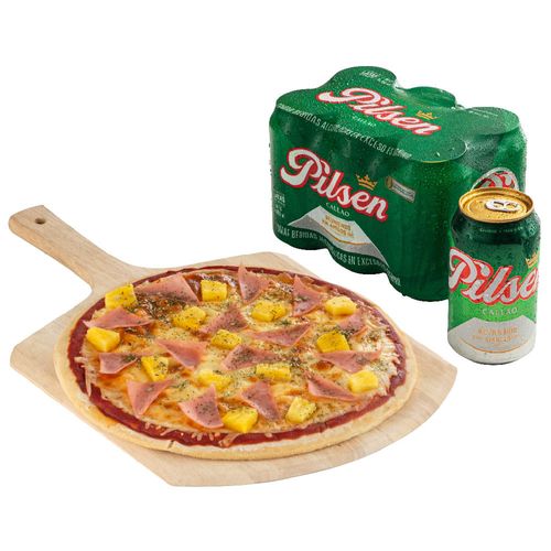 1 Pizza Hawaiana + Pilsen Sixpack 355ml