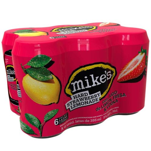 Ready To Drink (RTD) MIKES Hard Strawberry Lata 355ml Paquete 6un