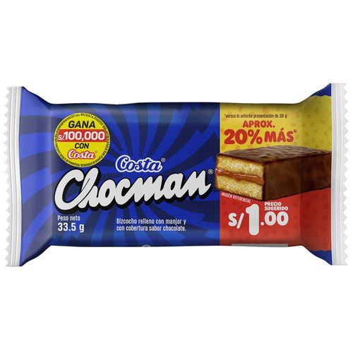 Bizcocho COSTA Chocman Bolsa 33.5g