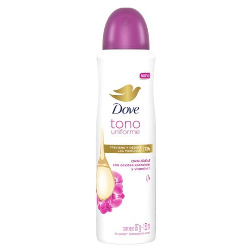 Desodorante para Mujer Antitranspirante Aerosol DOVE Orquídeas Frasco 150ml