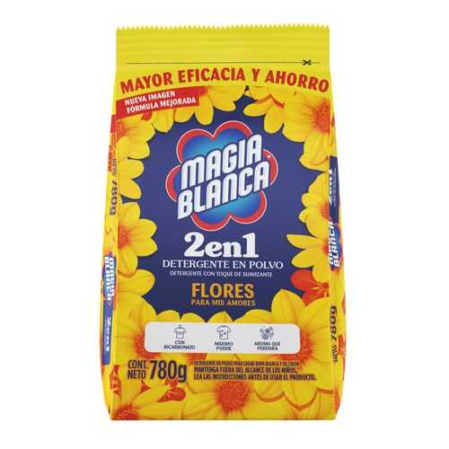 Detergente en Polvo MAGIA BLANCA Floral Bolsa 780g