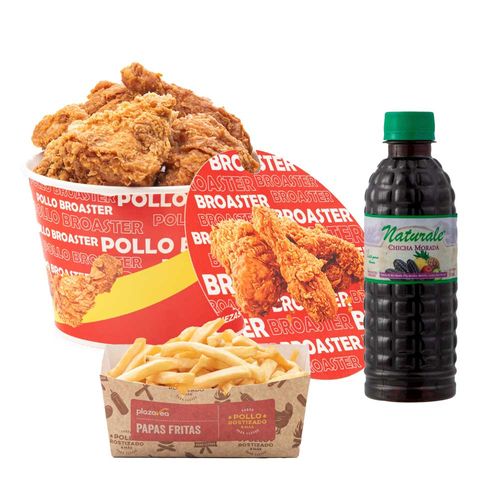 Pollo Broaster 4 Piezas + Papas 200ml + Chicha 300ml