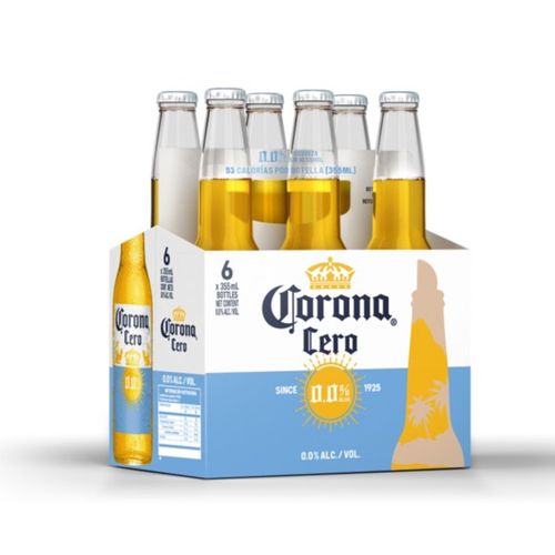 Cerveza CORONA Cero sin Alcohol Botella 355ml Paquete 6un