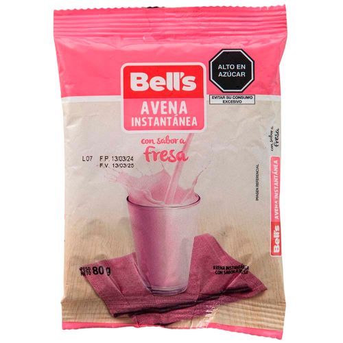 Harina de Avena BELL'S Sabor a Fresa Bolsa 80g