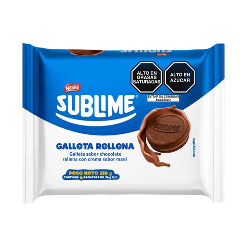 Galleta Rellena SUBLIME Paquete 216g