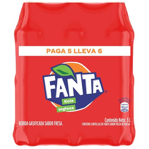 Gaseosa FANTA Kola Inglesa Botella 600ml Paquete 6un