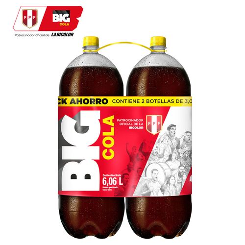 Gaseosa BIG COLA Botella 3.03L Paquete 2un