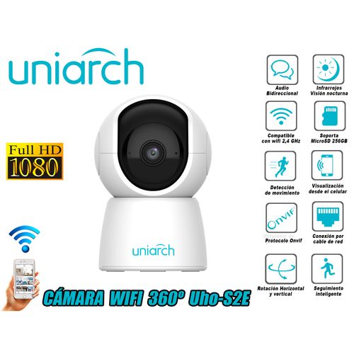 Cámara Seguridad Uniarch Wifi Inalambrico Mini PT 1080P 360° Uho-S2E