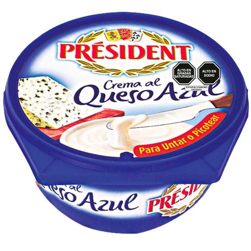 Queso Crema Azul PRESIDENT Pote 125g