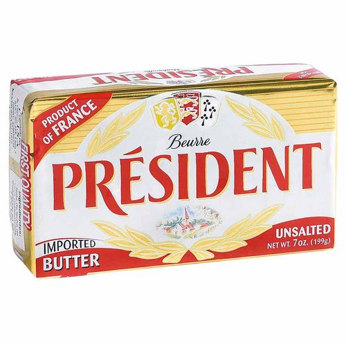 Mantequilla PRESIDENT sin Sal Barra 200g