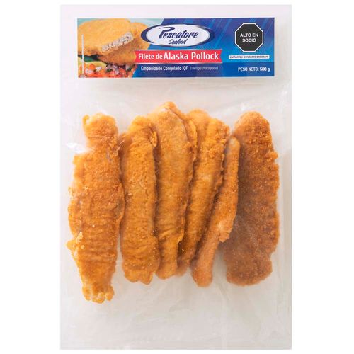 Filete Empanizado Alaska Pollock PESCATORE Bolsa 500g