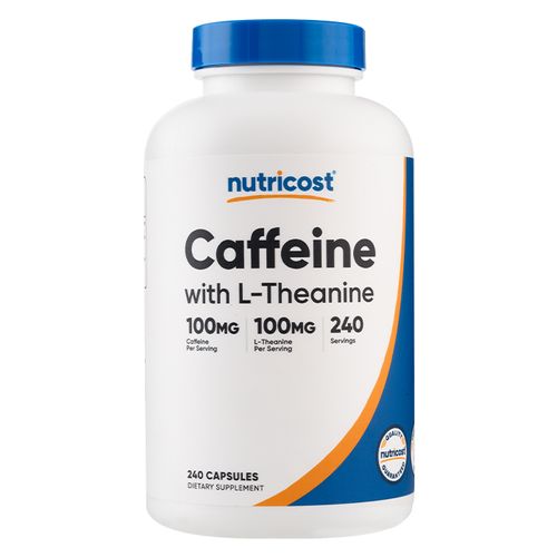 Cafeína con L Teanina Nutricost - 240 Cápsulas