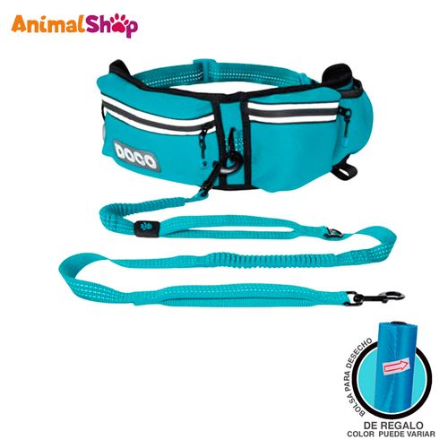 Correa De Perro Correr Ajustable Doco Celeste 150Cm Y Regalo