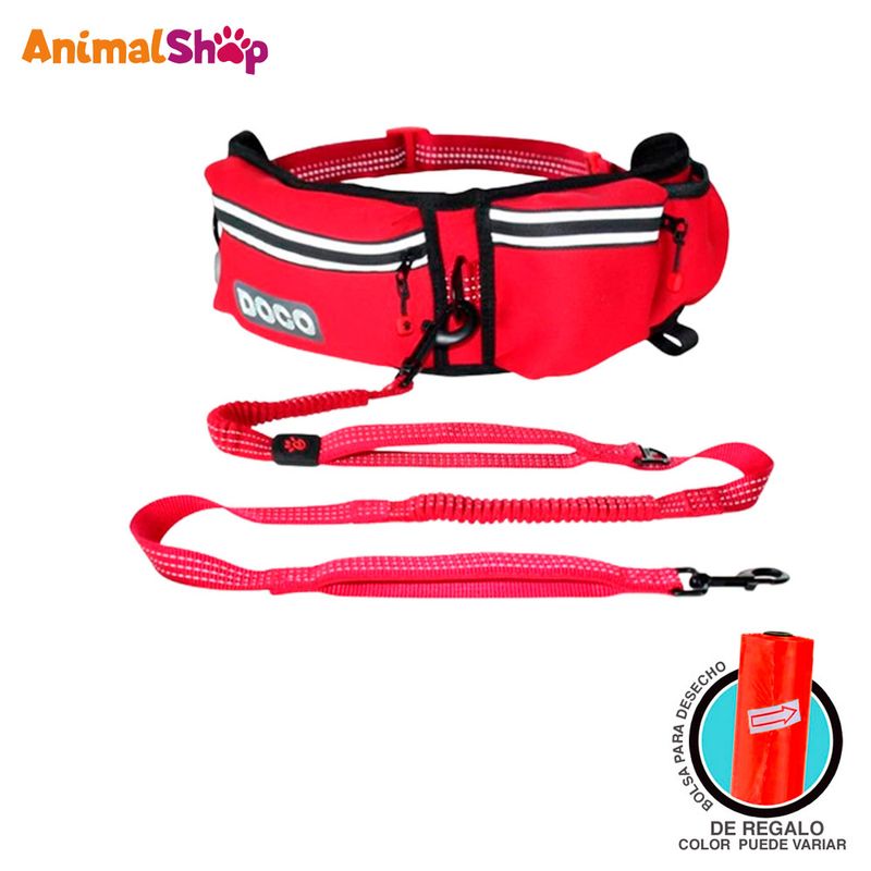 Correa-De-Perro-Correr-Ajustable-Doco-Rojo-150Cm-Y-Regalo