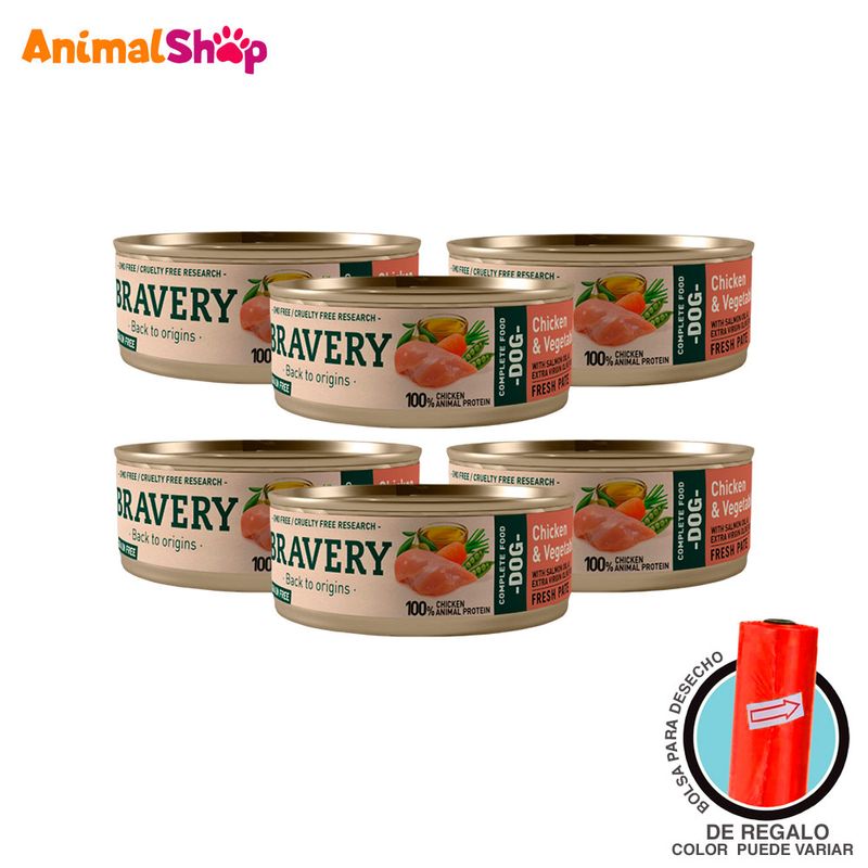 Comida-De-Perro-Adulto-Bravery-Pollo-Y-Verduras-80-Gr-6-Un