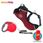 Arnes-De-Perro-Doco-Comfortable-Xxl-Rojo-Correa-Retractil