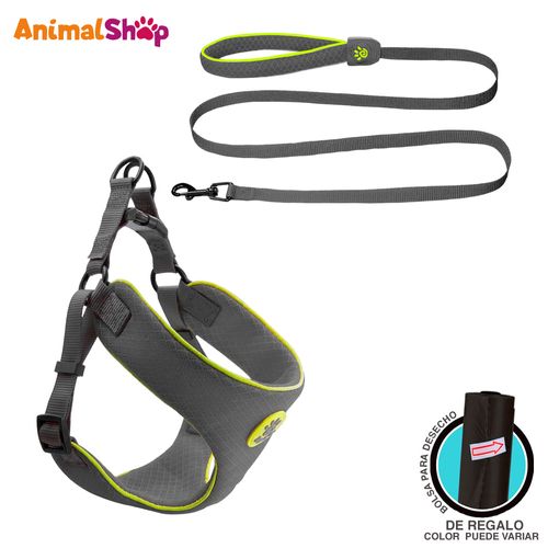 Arnes De Perro Doco Reflectivo Talla Xl Plomo Correa