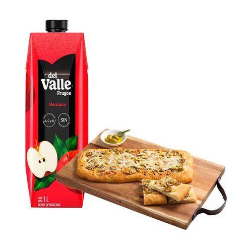 Pack  Néctar FRUGOS DEL VALLE Sabor a Manzana Caja 1L + Focaccia de Aceituna Refrigerada LA FLORENCIA 1un