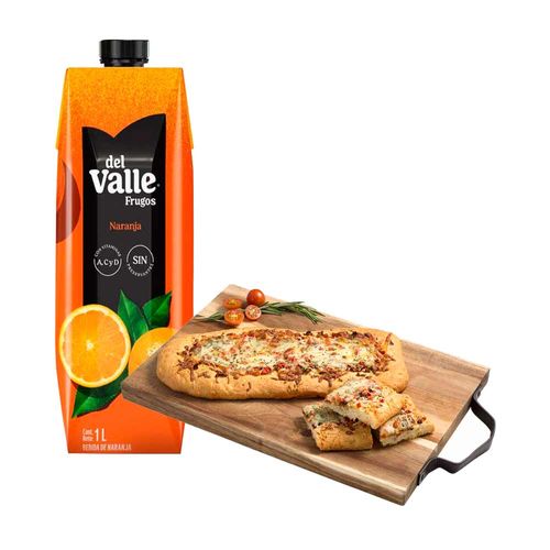 Pack Néctar FRUGOS DEL VALLE Sabor a Naranja Caja 1L + Focaccia con Tomate Refrigerado LA FLORENCIA 1un