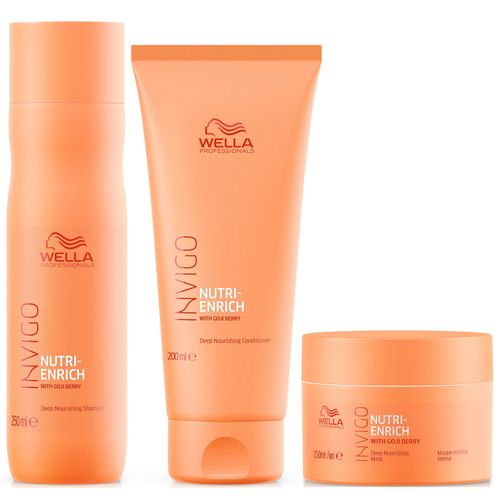 Shampoo 250ml + Acondicionador + Mascarilla Wella Invigo Nutri Enrich