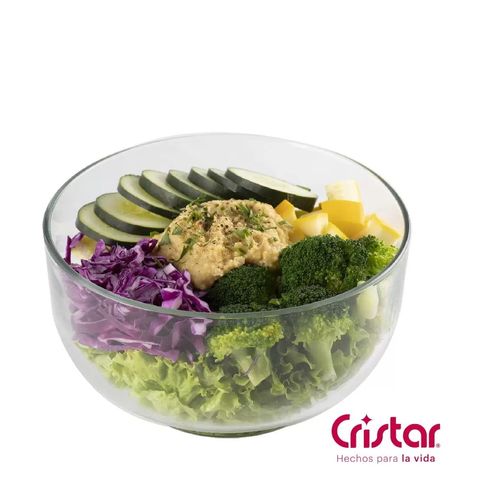 Juego de 2 Ensaladeras de Vidrio Cristar - Capacidad: 33.8 oz / 1.000 cc