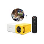 Proyector-Portatil-Multimedia-LED-1080P-Con-Control-Remoto-y-HDMI---Amarillo