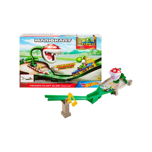 Hot Wheels Mario Kart Track Set Piranha con Yoshi