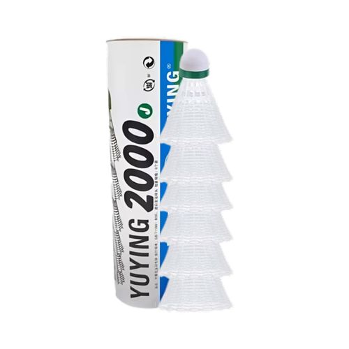 PLUMILLAS PARA BÁDMINTON DE PVC YUYING 2000 - 6 UDS BLANCO