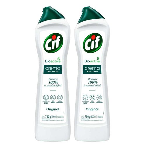 Pack Limpiador en Crema Multiuso Cif Bioactive Original 500ml x 2un