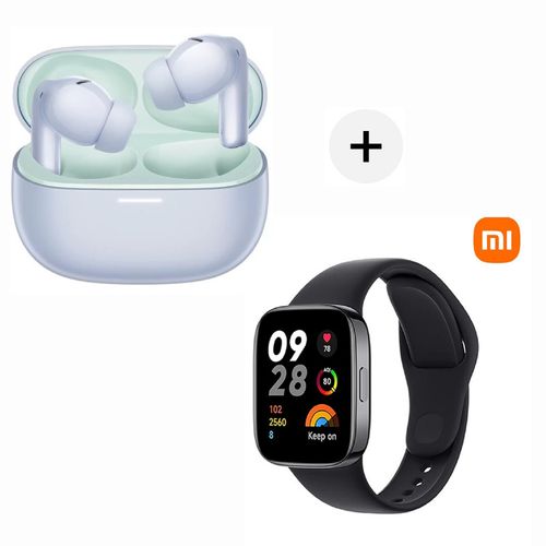 Audifono Bluetooh Xiaomi Buds 5 Pro Purpura + Xiaomi Watch 3 Active Negro