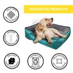 Cama-para-Mascota-Talla-M-60x50cm-Perro-Gato-Antialergenica-|-Turquesa-con-plomo-