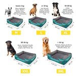 Cama-para-Mascota-Talla-L-70x60-cm-Desfundable-Perro-Gato-Antialergenica-|-Turquesa-con-plomo