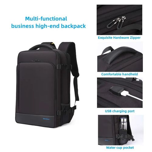 Makeway - Mochila de viaje 4202.22-AQ12-BLK de gran capacidad multifuncional - Negro