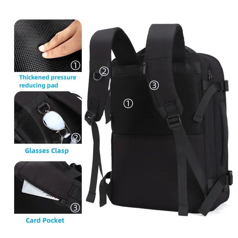 Makeway---Mochila-de-viaje-420222-AQ12-BLK-de-gran-capacidad-multifuncional---Negro