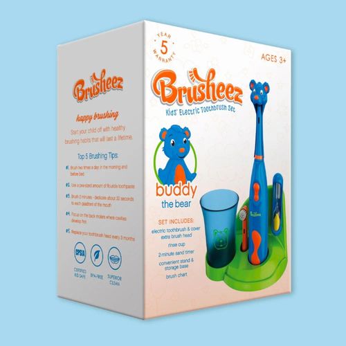 Set Cepillo de Dientes Electrico para niño Brusheez - Buddy el Oso