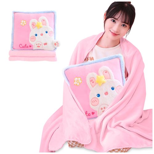 Almohada con Manta Kawaii 2 en 1 Diseño Conejo P63