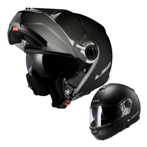 CASCO DE MOTO PARA ADULTO UNISEX ARTICULADO LS2 STROBE FF325 TALLA XL NEGRO BRILLOSO