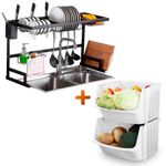 Escurridor-de-Platos-Moderno-85cm-Y-Frutero-Apilable-U80-BL-X2