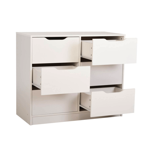 COMODA 6CJ BAGUA BLANCO  -  DIBA MUEBLES