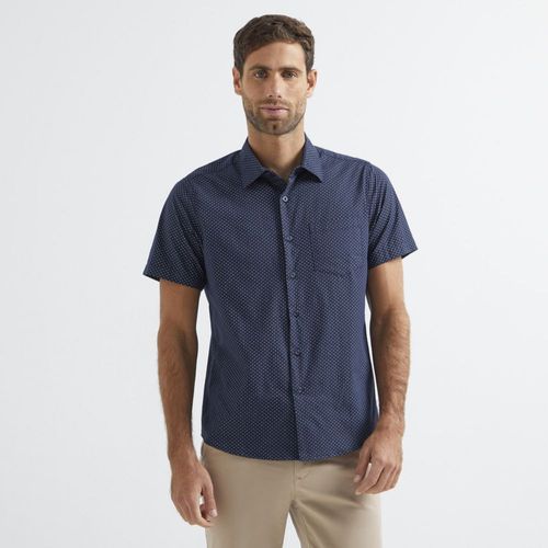 Camisa Malabar Manga Corta Miniprint Hombre NAVY