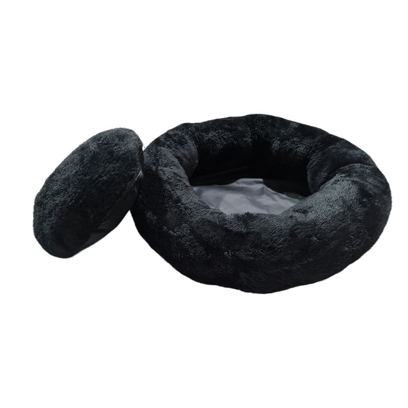 Cama-Para-Perros-y-Gatos-Donut-Lite-Negro-Talla-XL-MD