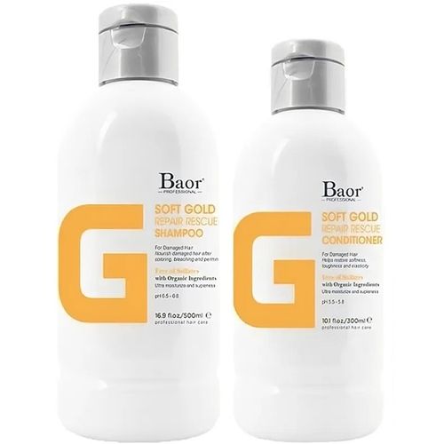 Shampoo Reparador + Acondicionador Baor G Soft Gold